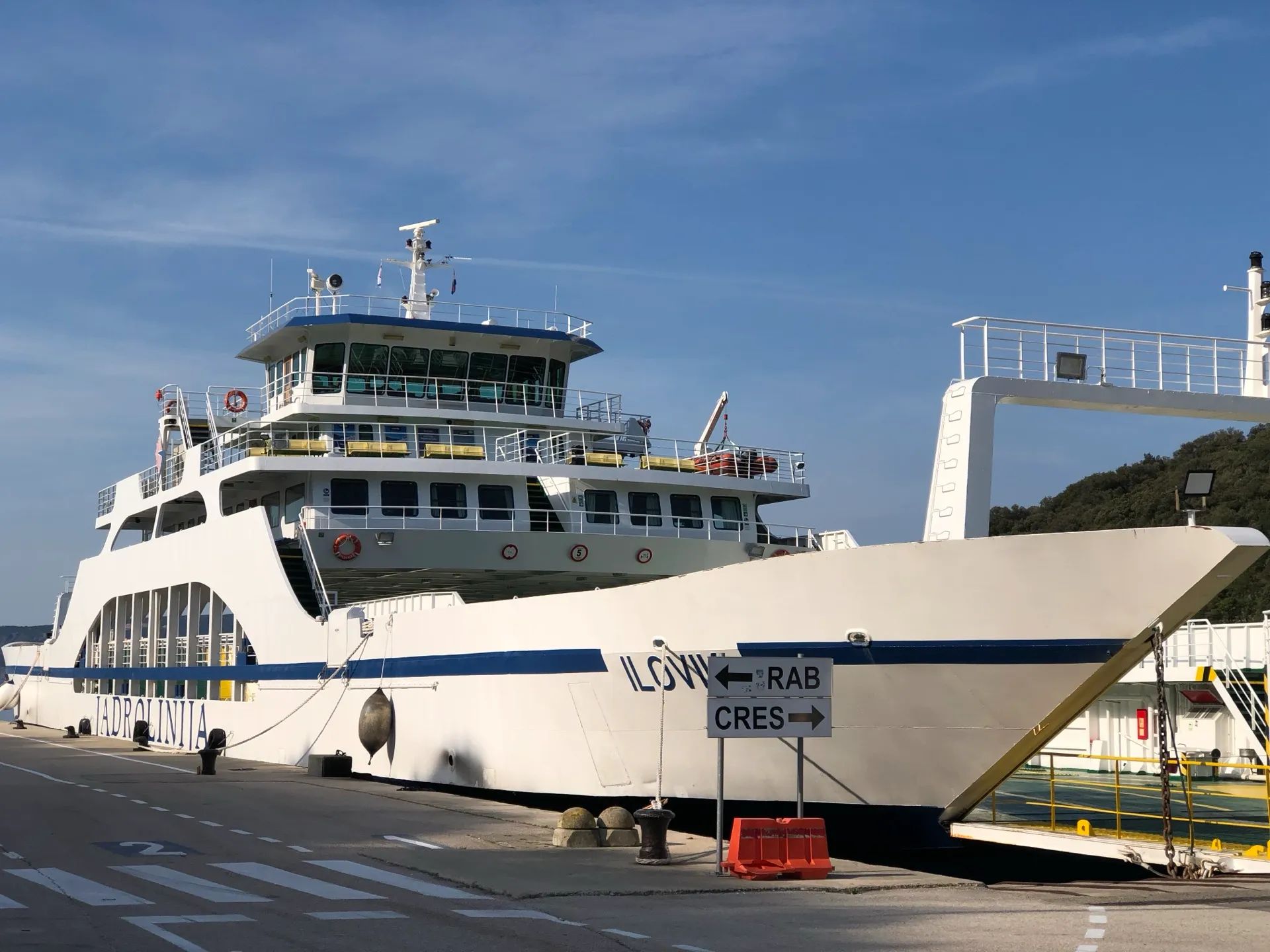 Car ferry waiting at the Valbiska terminal on Krk