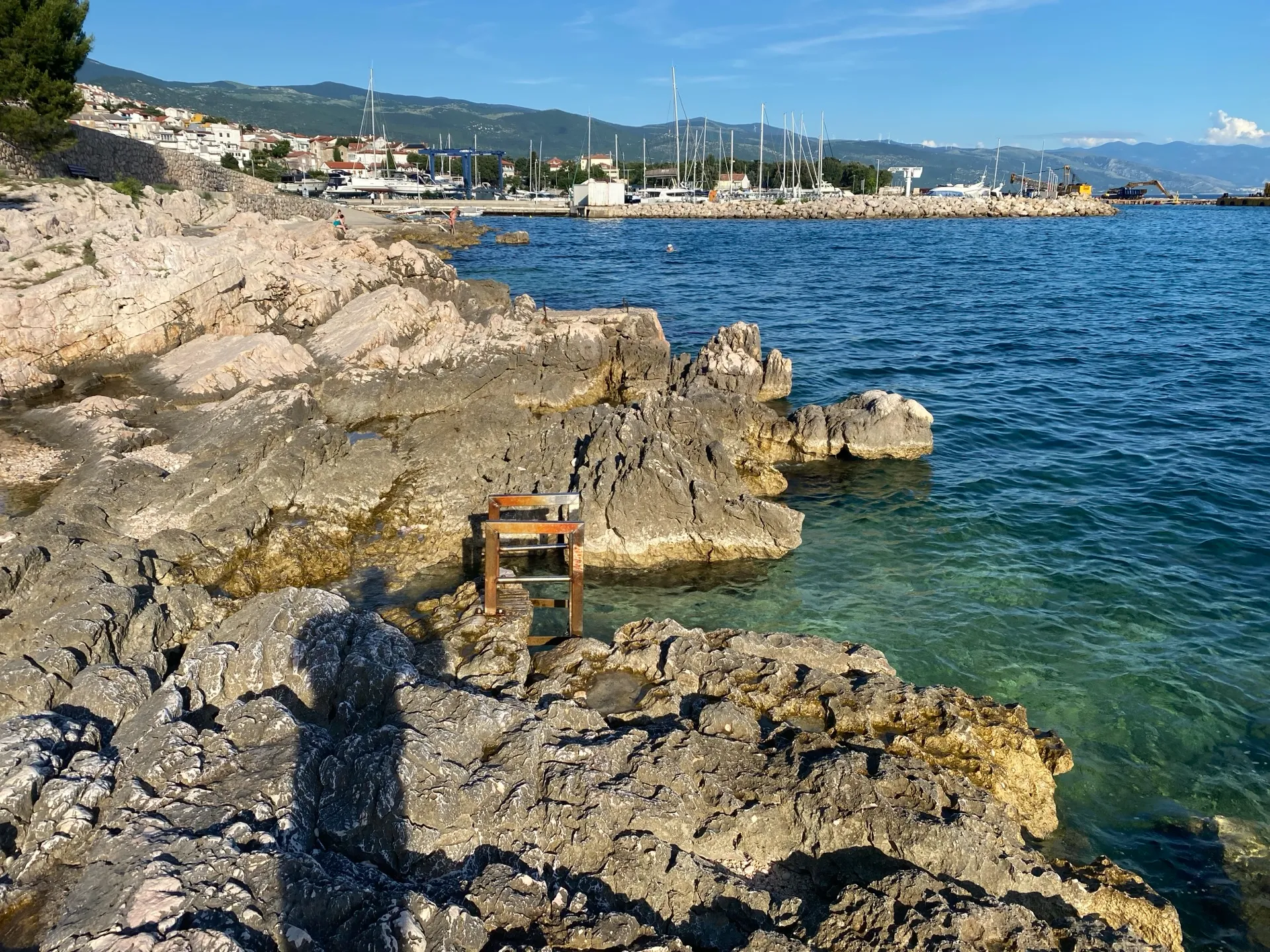Rocky swimming place on Obala Petra Krešimira IV