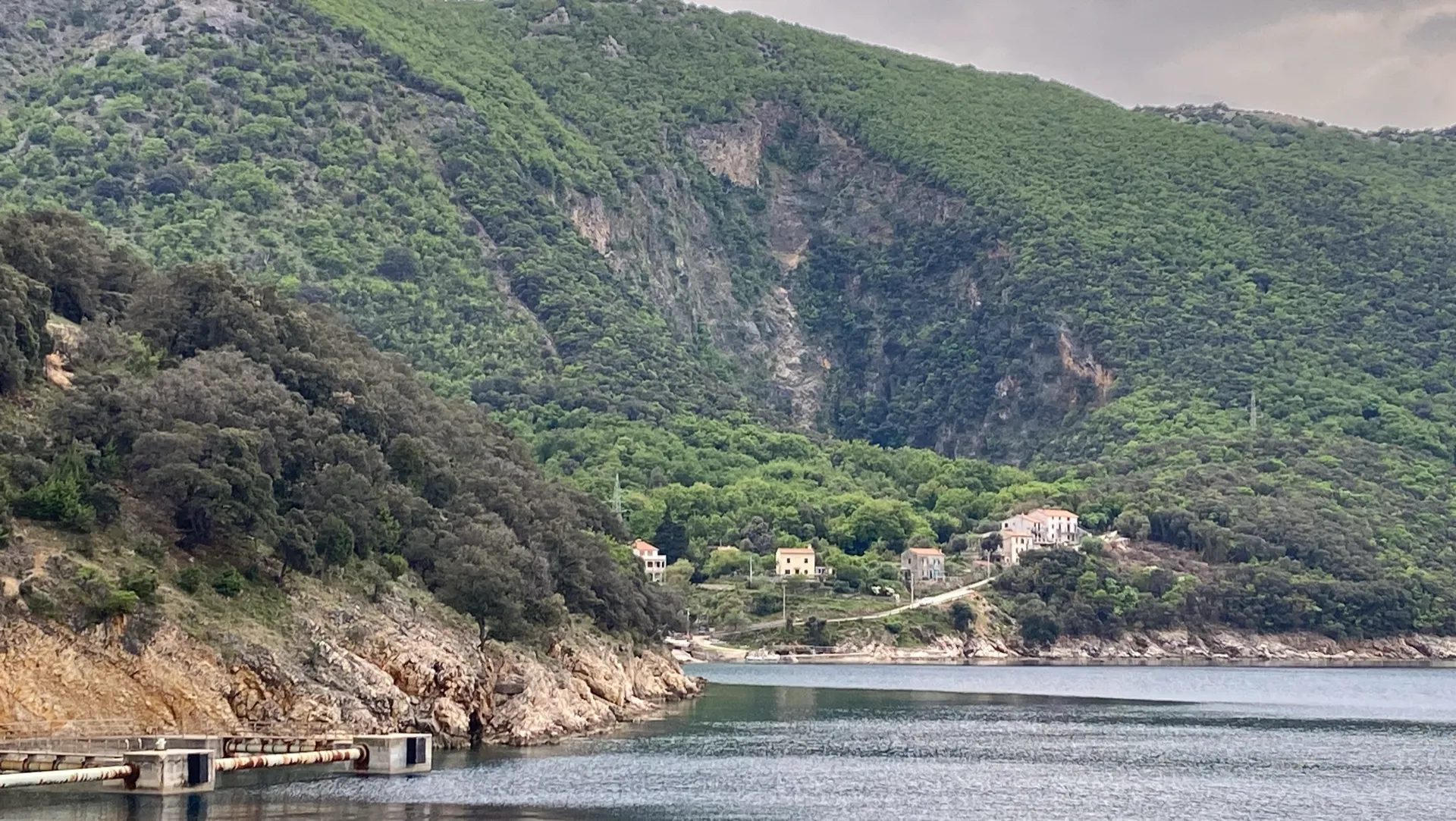 Merag bay and green hills on the island of Cres