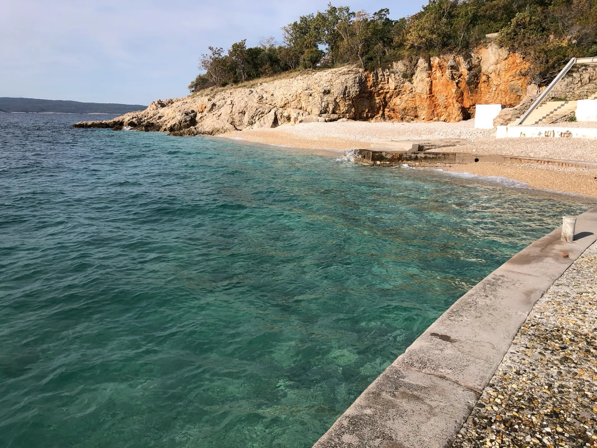 Pebble cove on the western resort coast of Novi Vinodolski