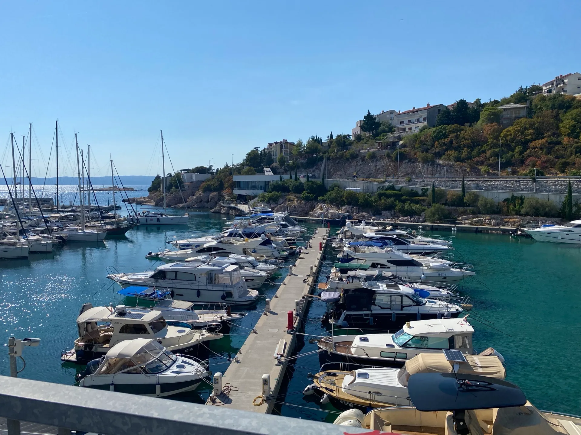 Piers and moored boats at Mitan Marina in Novi Vinodolski
