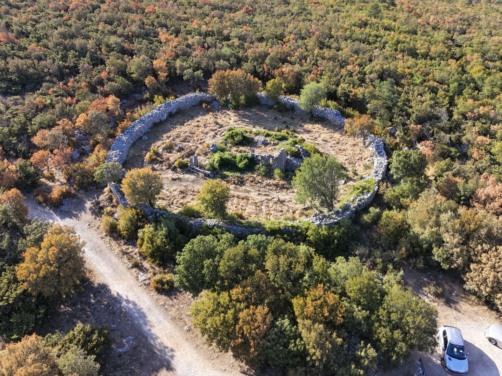 Round cemetery in a hollow below Gradina Ledenice