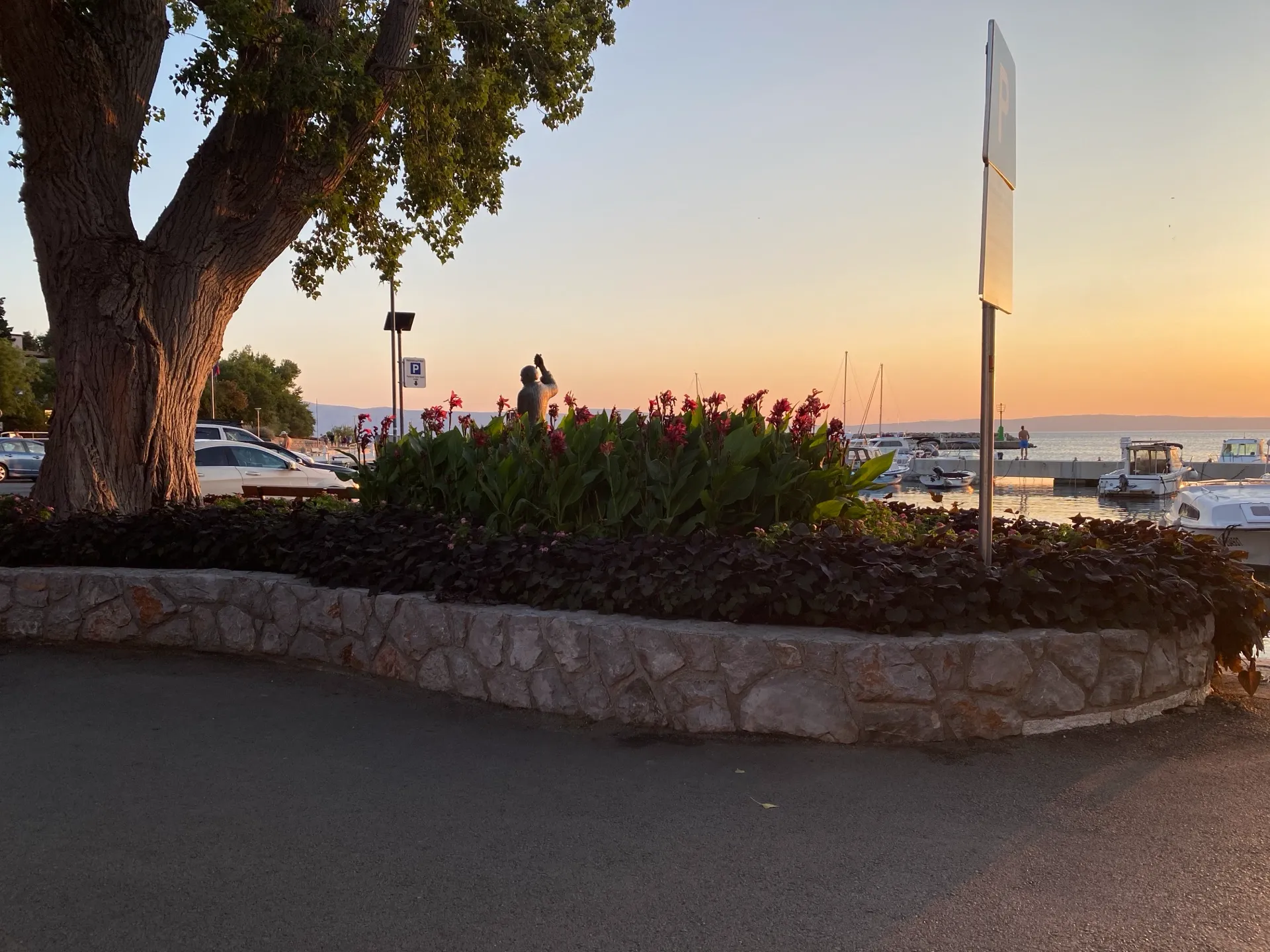 Landscaped waterfront and fishing harbour in Klenovica