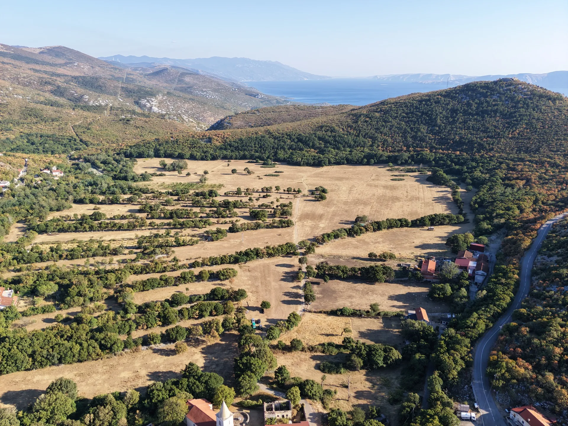 Ledeničko polje seen from the air near Ledenice