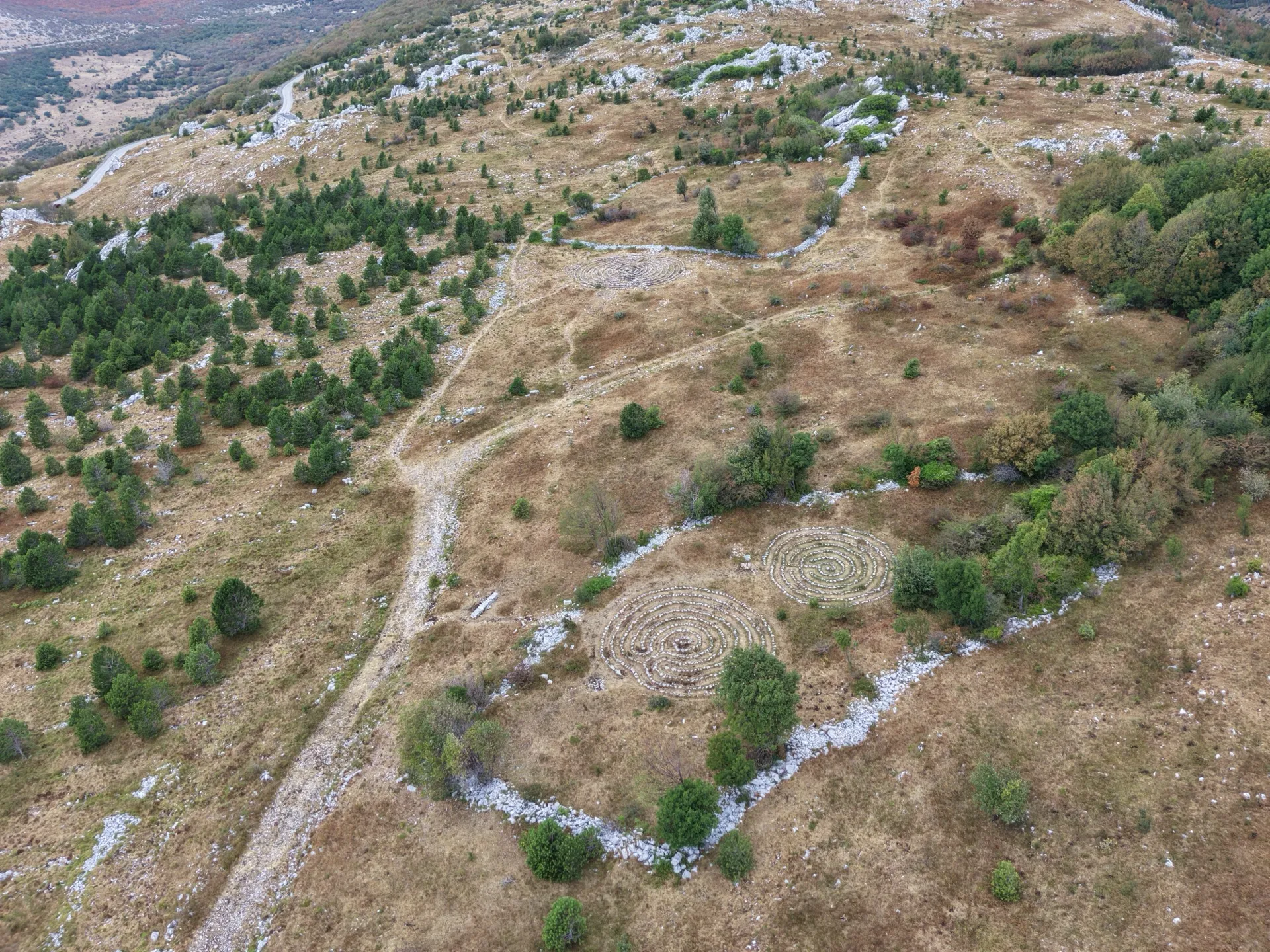 Path linking the Celestial Labyrinths seen from above