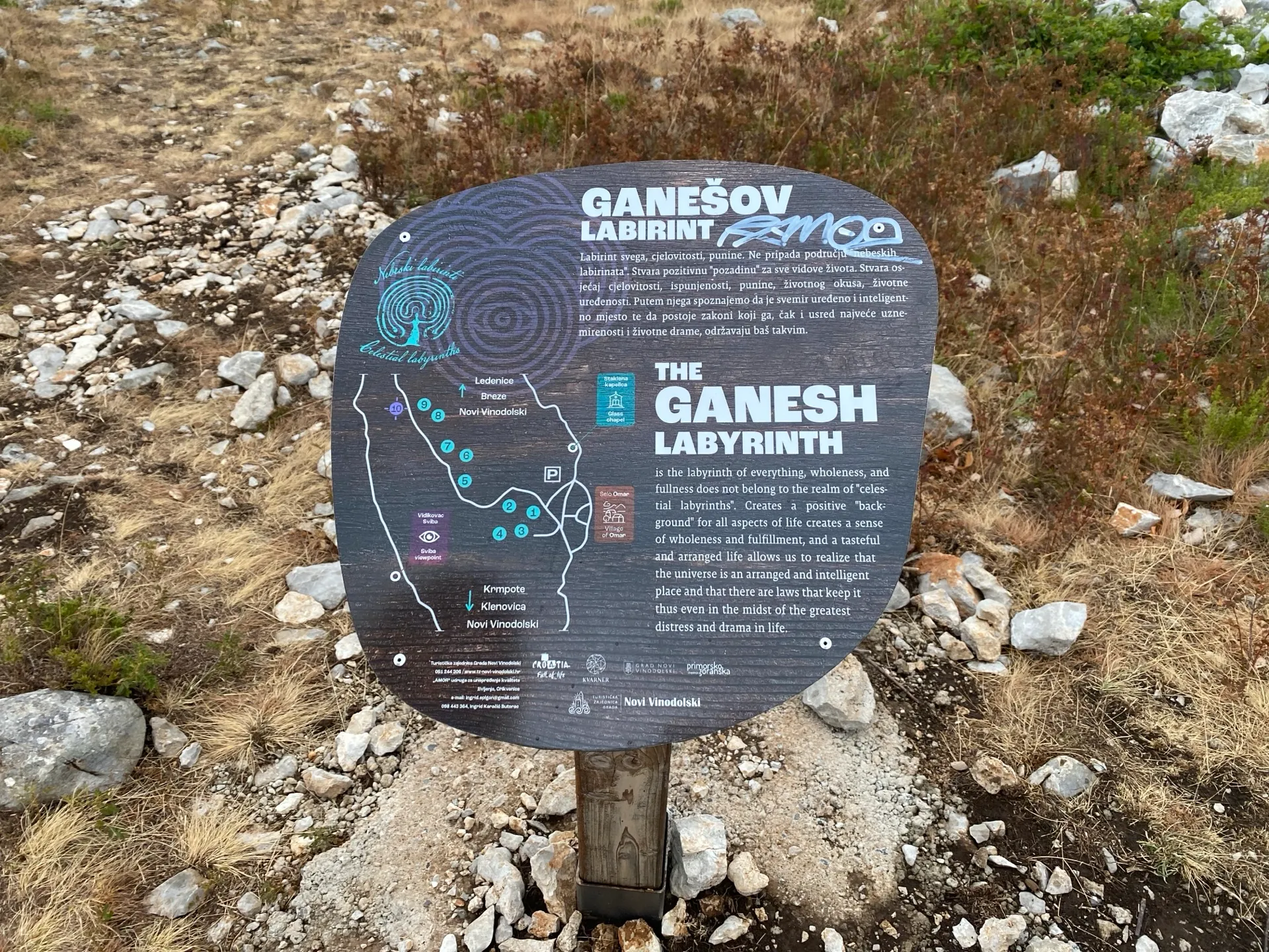 Sign for the Ganesha Labyrinth of Wholeness