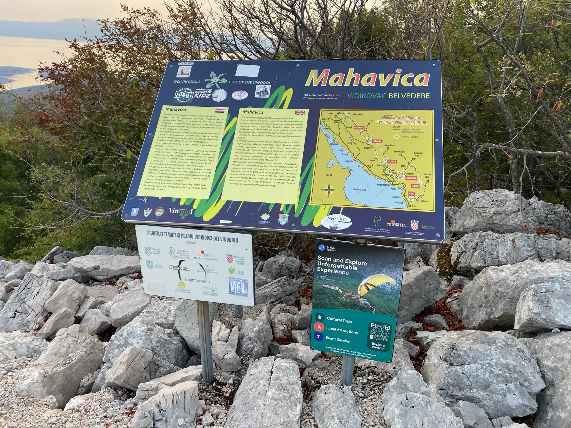 Information and QR board at Vidikovac Mahavica